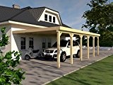 Anlehncarport Carport HARZ XI 500x900cm Leimbinder Fichte + PVC-Dacheindeckung
