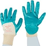 Ansell Easy Flex 47-200 Öl abweisende Handschuhe, Mechanikschutz, Grün, Größe 8 (12 Paar pro Beutel)