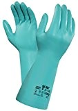 Ansell Sol-Vex 37-695 Nitril Handschuhe, Chemikalien- und Flüssigkeitsschutz, Grün, Größe 9 (12 Paar pro Beutel)