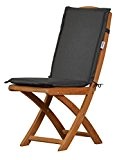 Anthrazit graue Sitzauflage für Garten-Stühle & Klappstühle, 88 x 40 cm | Premium Polster-Auflage aus lichtechtem Dralon ✓ Maschinen-waschbares Stuhl-Kissen ...
