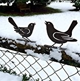 Antikas - Vogel Dekoration Tierfiguren für den Garten, Deko Gartenmauer Vogelpaar Metall