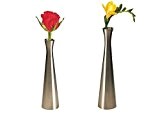 APS Vase -Edelstahl-Look- ca. Durchmesser 4,5 cm, Höhe 20 cm Zinkdruckguss, vernickelt, lackiert, anlaufgeschützt, schwere Ausführung