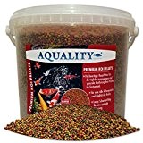 AQUALITY PREMIUM KOI PELLETS 3 mm | 5.000 ml (Hervorragendes Fischfutter für alle Fische im Gartenteich geeignet und enthält viele ...