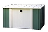 Arrow Metall-Gerätebox Nürnberg tanne - creme Gartenbox Aufbewahrungsbox 1,47 m² mit Doppelschiebetür und Klappdeckel