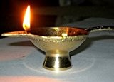 artcollectibles Indien 3 Messing Öl Lampen für Licht Home Diyas Religiöse Räucherstäbchen Pooja Puja ARTI Chirag