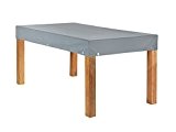 Atmungsaktive Tischplattenhaube Teak Safe Grau eckig 150x90cm mit 15cm Abhang und Ösen im Saum vollflächig atmungsaktiv