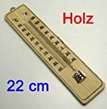 Außenthermometer für die Wand Montage mit Öse aus Holz, Außen Wand Thermometer (LHS)