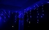 B-JOY 180er LED-Lichervorhang Lichterkette Eisregen Eiszapfen Weihnachtsbeleuchtung Wellenförmige (blau)