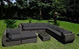 Baidani Garten Lounge Garnitur Rundrattan, Masterpiece Select, grau, 482 x 310 x 64 cm, 13a00002.90001