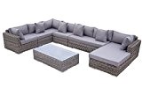 Baidani Garten Lounge Garnitur Rundrattan, Perfection Select, ecru, 385 x 245 x 68 cm, 13a00005.00001