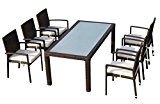 Baidani Gartenmöbel-Sets 10d00003.00002 Designer Rattan Essgrupp Horizon, 1 Tisch, 6 Stühle, braun