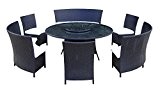 Baidani Gartenmöbel-Sets 10d00013.00001 Designer Lounge-Garnitur Timeless, 1 Tisch mit Glasplatte, 3 Stühle, Doppelsitzer, passenden Sitzauflagen, schwarz