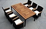 Baidani Gartenmöbel-Sets 10d00014.00001 Designer Garnitur Balance XXL, 1 Tisch, 6 Stühle, Sitzauflagen, schwarz