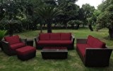 Baidani Rattan Garten Lounge Treasure, Braun meliert (Rot)