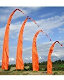 Bali-Fahne 6 Meter Umbul-Umbul Gartenfahne Balifahne Satin dunkelorange