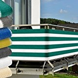Balkon Sichtschutz 500x90 cm UV-Schutz - Balkonumspannung mit Befestigung - Windschutz - Grün-Weiß
