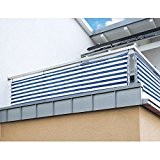 Balkon Sichtschutz 90x500cm in Blau / Weiß langlebiges & UV beständiges HDPE Gewebe - FARBWAHL