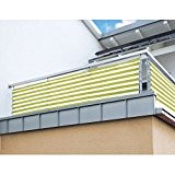 Balkon Sichtschutz 90x500cm in Gelb / Weiß langlebiges & UV beständiges HDPE Gewebe - FARBWAHL