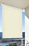 Balkon-Sichtschutz Balkon-Markise Balkon-Windschutz Rollo Creme vertikal Polyester 100 x 230 cm