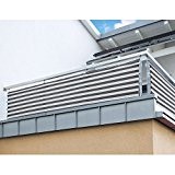 Balkon Sichtschutz nach Maß in Grau / Weiß Meterware langlebiges & UV beständiges HDPE Gewebe mit Metallösen - Farbwahl