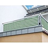 Balkon Sichtschutz nach Maß in Grün / Weiß Meterware langlebiges & UV beständiges HDPE Gewebe mit Metallösen - Farbwahl