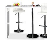 Bar-Tisch Tresen Küchentisch Weiß Hochglanz Chrom Stehtisch Bartresen Esstisch Ablage Küche 105x120x60cm