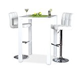 Bar-Tisch Tresen Küchentisch Weiß Hochglanz Stehtisch Bartresen Esstisch Ablage Küche 105x80x80cm