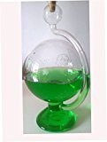 Barometer antiker Stil Wetterstation rund aus Glas zum stellen mit Wetterskala außen Messinstrument Goethe Barometer befüllt mit grünem destilliertem Wasser ...