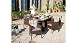 baumarkt direkt Gartenmöbelset Malaga, 6 Sessel, Tisch 180x90 cm, Polyrattan, braun braun