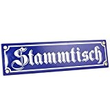 Bayerisches Türschild "Stammtisch", wetterfestes Metallschild Emailleschild