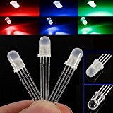 Bazaar 10pcs 5mm RGB LED Gemeinsame Anode 4-Pin Tri-Color Emitting Diodes F5