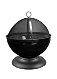 BBGrill Feuerschale und Korbe Globe Enamelled mit grill, schwarz
