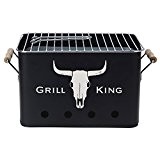 BBQ Grill King | mobiler Barbecue Mini Holzkohle-Grill | Picknickgrill Campinggrill Reisegrill