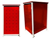 BBT@ | Hochwertige Mülltonnenbox für 1 Tonne mit 120 Liter mit Klappdeckel in Rot / Aus stabilem pulver-beschichtetem Metall / ...