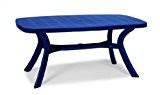 Beauty.Scouts Gartentisch Tisch Esstisch Marina mit abdeckbaren Schirmloch blau 145 x 95 cm