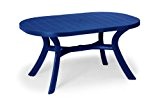 Beauty.Scouts Gartentisch Tisch Esstisch Veilchen mit abdeckbaren Schirmloch - Blau