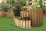 Beetumrandung Rasenkante aus Holz Beetzaun 20 cm hoch 250 cm lang von Gartenpirat®