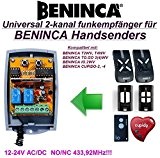 Beninca kompatibel Funkempfängermodul im Gehäuse, 2-kanal universal Empfänger für BENINCA T2WV, T4WV, TO.GO 2(4)WV, IO.2WV, CUPIDO 2, CUPIDO 4 handsender. ...