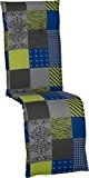 beo Gartenstuhlauflagen Saumauflage für Relaxstühle Design Patchwork, circa 175 x 48 x 6 cm, blau / grün / grau / ...