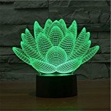 Berühren Sie Lotus 3D bunten Lichter buntes Nachtlicht seltsame neue stereoskopische 3D-visuelle Illusion Lampe LED-Lampe