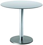 BEST 43598054 Tisch Turin rund, Durchmesser 80 cm, Edelstahl-Look / grau