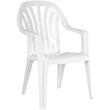 BEST Gartenstuhl Laredo, (4er Set), Kunststoff, stapelbar, weiß 4 Stühle, weiß