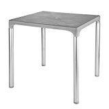 Bistrotisch Bella Gartentisch Balkontisch Esstisch Kunststofftisch Alu Tischbeine weiss oder grau (Grau)