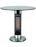 Bistrotisch mit Infrarot-Heizstrahler - Tischplatte Glas - zweistufig regelbar - 800/1600 W - 80 cm Tischplatte - Gartentisch als Terrassenstrahler ...