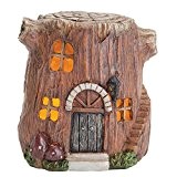 Bits und pieces-small handbemalt Polyresin Garden Fairy Haus mit Lights - Create Your Own Woodland Fairy Village