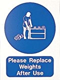 Bitte ersetzen Gewichte nach Gebrauch Schild Warnung & Sicherheit Foamex Schilder 400 x 300 x 2 mm