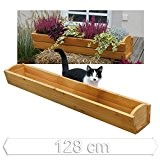 Blumenkasten Länge 128 cm aus Holz Lärchenholz für Fensterbank von Gartenpirat®