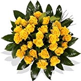 Blumenstrauß Blumenversand 15 gelbe Rosen Rosenstrauß +Gratis Grußkarte+Wunschtermin+Frischhaltemittel+Geschenkverpackung