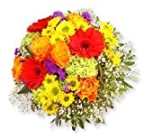 Blumenstrauß Blumenversand "Bunte Glückwünsche" +Gratis Grußkarte+Wunschtermin+Frischhaltemittel+Geschenkverpackung