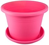 Blumentopf Cylindro 40cm mit passendem Untersetzer in Pink